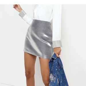 River Island Metallic Miniskirt